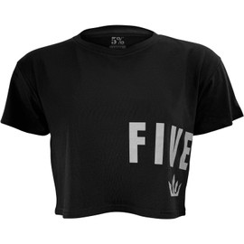 5% Nutrition Rich Piana Women's Five Percent #322 Athletic Bodybuilding Weightlifting Cropped T-Shirt Black