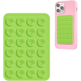 SC ACCESORIOS Soporte para Celular con Ventosa de Silicón para Superficies Lisas Ideal para Grabar Videos Tomar Selfies y Usar Manos Libres Compatible con Smartphones (Doble Ventosa-Verde)