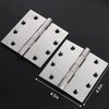 2 PCS Stainless Steel Door Hinges, 4.5 x 4.5 x