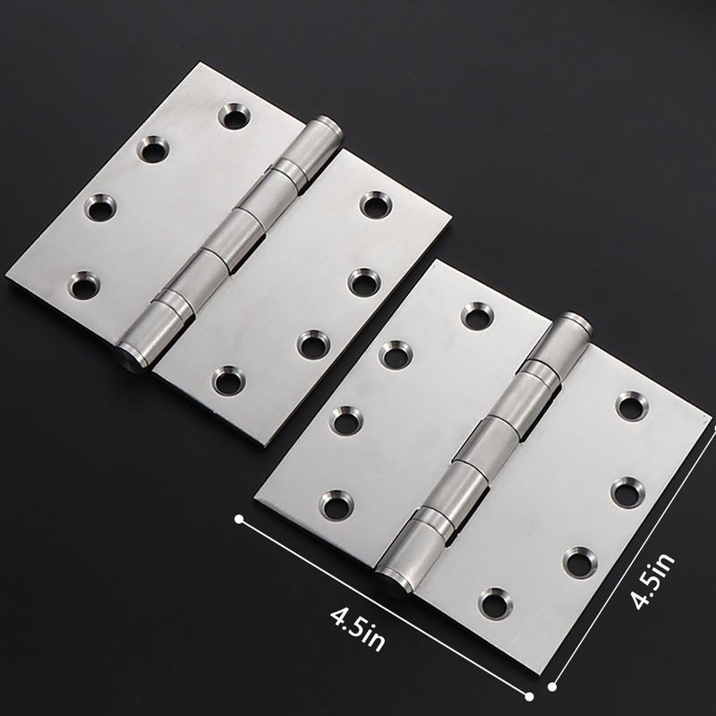 2 PCS Stainless Steel Door Hinges, 4.5 x 4.5 x
