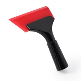 FOSHIO Small Squeegee with 5 Inch Rubber Blade Mini Wiper Window Tinting Tools for Mirror Glass Window Cleaner with Non-Slip Handle (Red Blade)