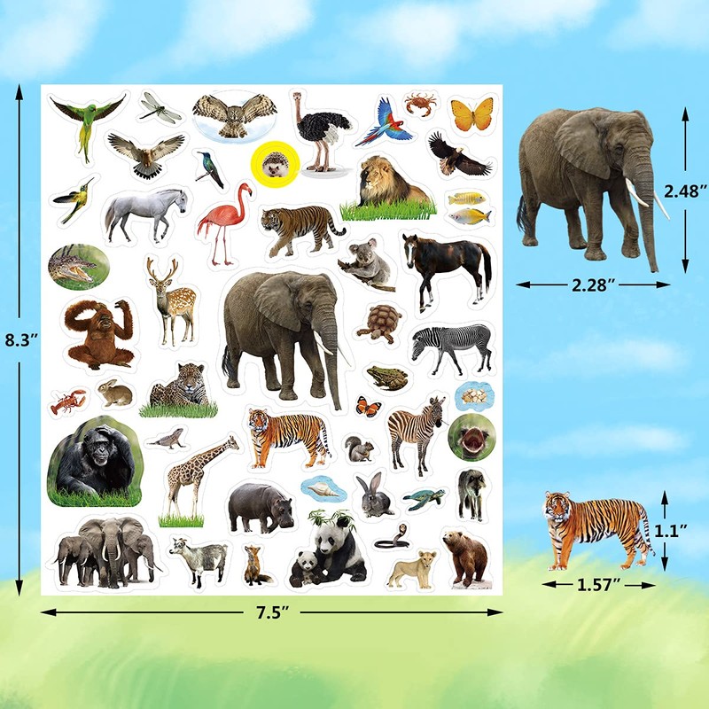 Fancy Land Animal Stickers Jungle Animal Sticker for Kids 8