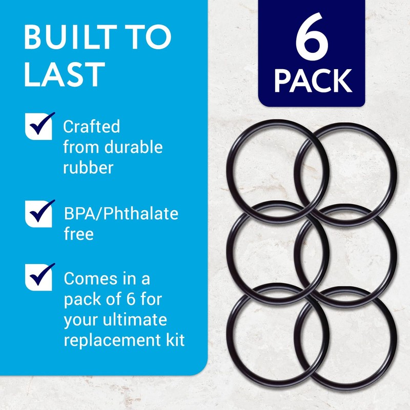 Impresa O-Rings Water Filter Replacement Gaskets - 6 Pack -