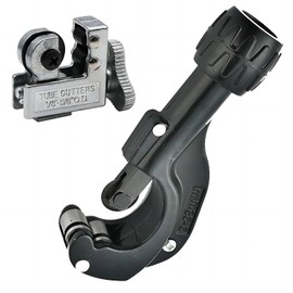 Decohomeforu 2 Pcs Tube Cutter Set, Aluminum Alloy Pipe Cutter for Cutting 1/8" to 1-3/8" (3-35mm) Aluminum Copper PVC Stainless Steel Tube, Mini Tube Cutter for Cutting 1/8" to 5/8" (3-16mm) Tube