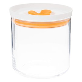 Toyo Sasaki Glass Keeper, Orange, Approx. 4.0 x 4.3 inches (10.1 x 11 cm), Kitchen Deli, M, Storage Container, Made in Japan B-60801-OR-JAN