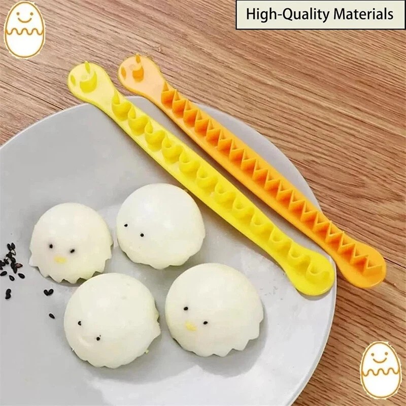 2pcs Fancy Cut Egg Cooked Eggs Cutter Lace Egg Slicer