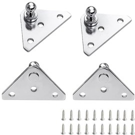 Universal Gas Spring Mounting Bracket 10mm Ball Stud Pillar, for Lifting Cushion Air Spring Pillar Shock Absorption Mounting Kit Flat-Type (4 PCS)