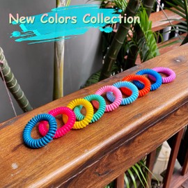 54 Pack Mosquito Repellent Bracelets, DEET-Free Insect & Bug Repellent Wrist Bands with 60 Pack Smile Mosquito Patches for Kids & Adults Outdoor Camping Fishing Traveling