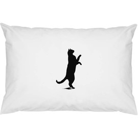 Azeeda 2 x 'Cat on Hind Legs Silhouette' Cotton Pillow Cases (PW00042475)
