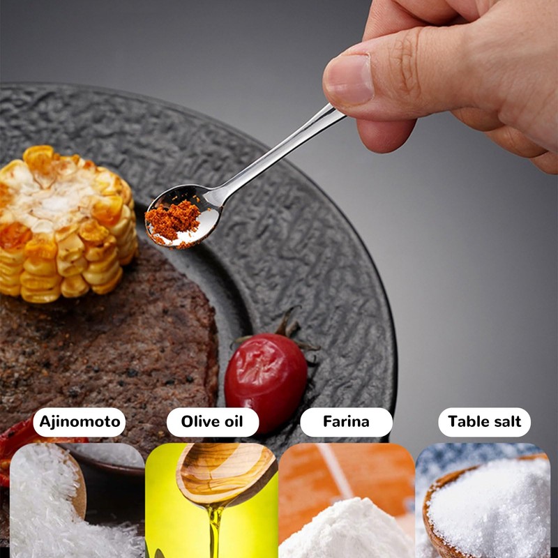 LunarCharm 6 Pieces Small Stainless Steel Spoons for Spice Jars,