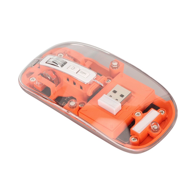 Wireless 2.4G Bluetooth Transparent Mouse 2400 DPI Rechargeable 400mAh RGB