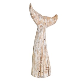 Morning View Whale Tail Decor Tabletop Nautical Decor Wood Whale Sculpture Rustic Whale Tail Statue Carved Figurine Coastal Home Beach House Decor Ocean Mediterranean for Shelf Bathroom 19.5 Inch Tall