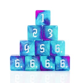 Yourandoll Pack of 10 Polyhedral Dice Double Colours D6 Dice 16 mm Game Cube for DND RPG Table Games (Green Purple)