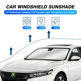 KUST Windshield Sun Shade for Honda Accord Sedan 2018-2022 Sunshade Sun Visor Protector Foldable Blocks UV Rays Keep Your Car Cooler