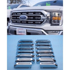 custom trims Fits 2021-2023 Ford F-150 XL/XLT Main Chrome Grille insert Trim