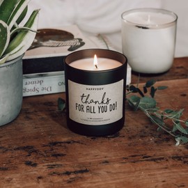 Danke sagen, thanks for all Soja Duftkerze im Glas mit Spruch 100% natürlich, handgemacht nachhaltig persönlich Geschenk Geschenkidee beste Mama Papa Freundin Freund, schönes Geburtstagsgeschenk