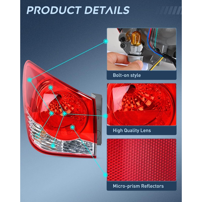 Nilight Taillight Assembly Compatible with 2011 2012 2013 2014 2015