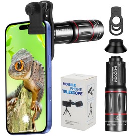 Monocular, Telescope, Smartphone Telescope, 64 x 25 Lens, Telescope, High Magnification, 20x Monocular, Compact, Smartphone Lens, One Hand Operation, Easy to Install, Clear Photo, Star Scope