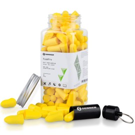 Senner SchaumPro Hearing Protection for a Peaceful Sleep or Protection at Work - Earplugs with High Noise Insulation (SNR) of 35 dB, Receives Alarm Tones, 60 Pairs with Aluminium Container for Transport