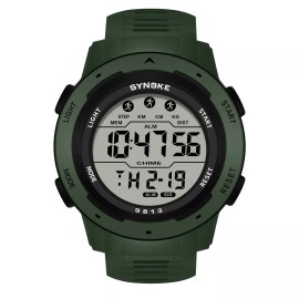 Unbranded Men Waterproof Digital Sports Watch Military Tactical LED Backlight Wristwatch - Army Green