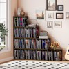 VYUOL Vinyl Record Storage,Vinyl Record Holder Up to 80-100 Albums,4-Compartment