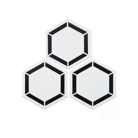 FloorPops 9" x 10.4" Coltrane Peel & Stick Hexagon Vinyl Floor Tiles (10 Tiles), (4.5 sqft/Carton), Off-White