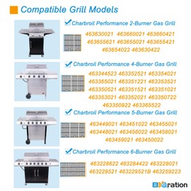 BBQration 17" Grill Grate for Charbroil Performance 2-Burner 463630021 463660421 463630422 463660021 Cooking Grate for Charbroil Grill Replacement Parts 463655621 463655021 G426-0004-W1 G426-0005-W1
