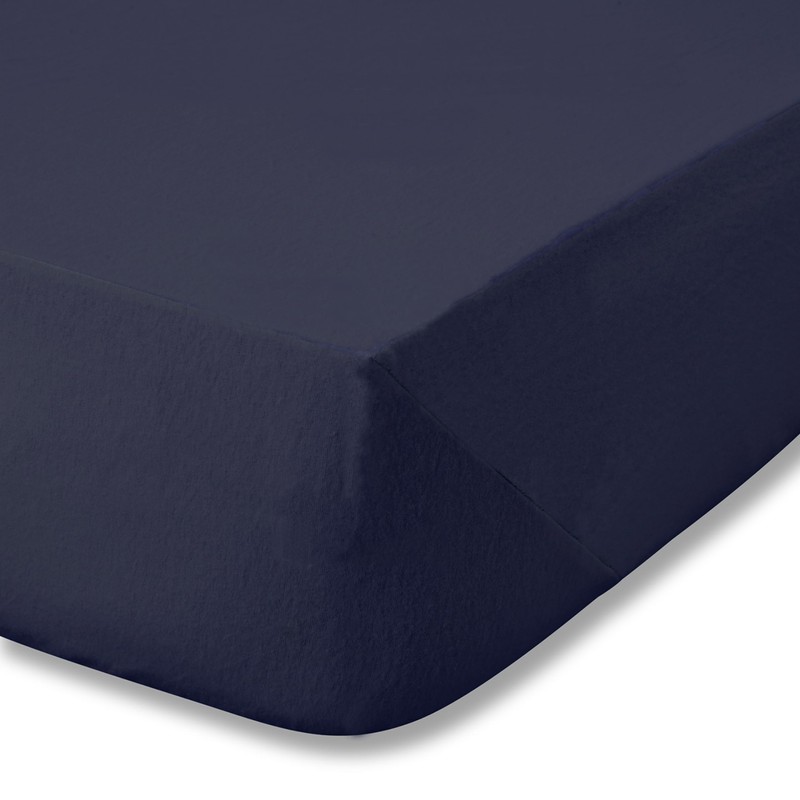 Catherine Lansfield Brushed Cotton Single Fitted Sheet Navy Blue