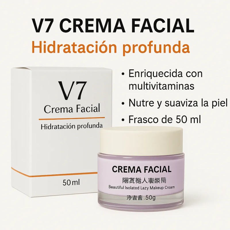Crema Facial Hidratacion Iluminación Base Y Vitamina V7 50ml