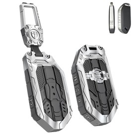for Kia Key Fob Cover with keychian,Heavy Key Case Protection Compatible with Kia Telluride, Sorento, K5 GT-Line (Silver)