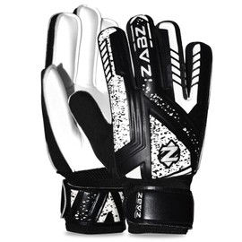 ZABZ Goalkeeper Gloves Non-slip Latex Material Soccer Goalie Football Goalkeeping Gloves Wrist Protection For Kids Youth and Adults (White, Size 8 suitable for size M-L adult)