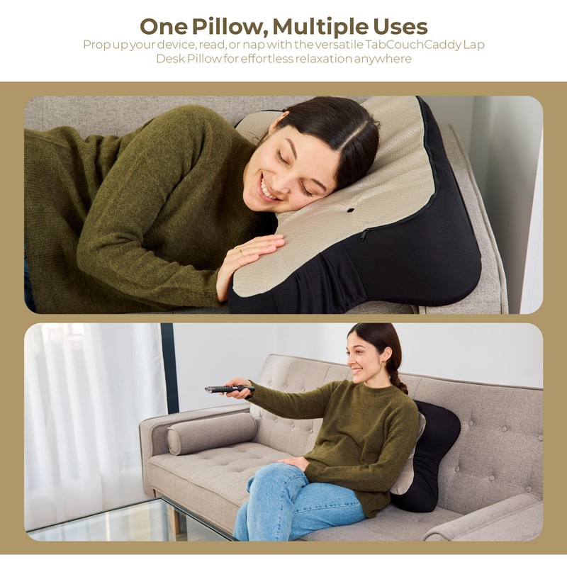 TabCouchCaddy Lap Desk Pillow - Cushioned Lap Pillow for Reading,