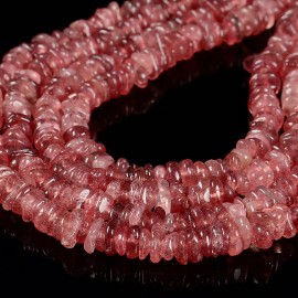 Unbranded Natural Strawberry Quartz Irregular Pebble Nugget Beads Size 8-10mm 15.5''Strand