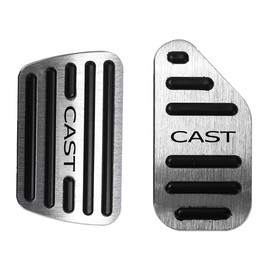 SAWAKAKI DAIHATSU CAST LA250S LA260S Exclusive Design with Logo Aluminum Axle Pedal Brake Pedal Cover 2 Piece Set (Silver)