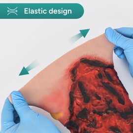 MedEduQuest Burn Wound Packing Trainer, Simulated Burn Wound Model for Wound Care Training, Wearable Silicone Forearm Burn Wound Trainer for Medical Education