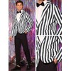 Lars Amadeus Black Striped Blazers for Men's One Button Business