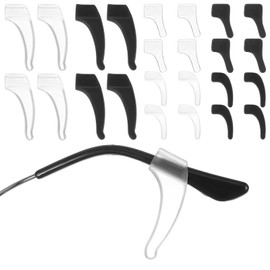 guduling 24 Pcs Anchor Glasses Grips, Glasses Hooks Ear Grips, Silicone Glass Ears Grip, Eye Glass Ear Grippers,Ideal for Sports, Workouts, and Everyday Use (Clear/Black)