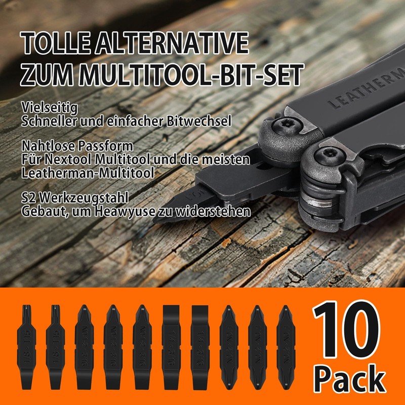 NexTool Bit Kit, 10 PCS Replacement Screwdriver Bits for Multitool–Durable