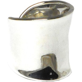 Big Chunky Plain Sterling Silver 925 Ring (N), Metal, Amber, Metal, Amber