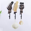 3pcs Wall Hooks Decorative 25kg Load Guitar Shape Environmental Resin
