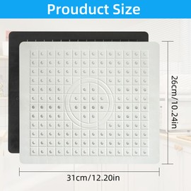 Pack of 2 Sink Liners, Rubber Sink Mat, 31 x 26 cm, Sink Mat, Square Sink Mat, Rubber Black & White Sink Mat for Kitchen, Bathroom, Garden Sinks