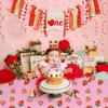 PHOGARY 2 PCS Strawberry Tablecloth for Strawberry Party Decorations, Disposable