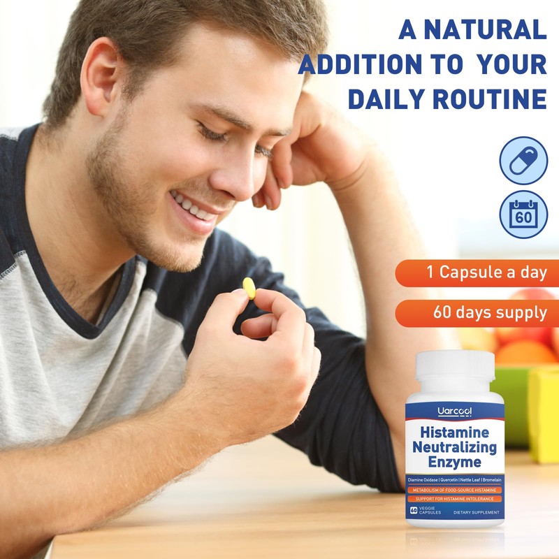 Uarcool DAO Enzyme Supplement Histamine Diamine Oxidase Supplement for Smooth