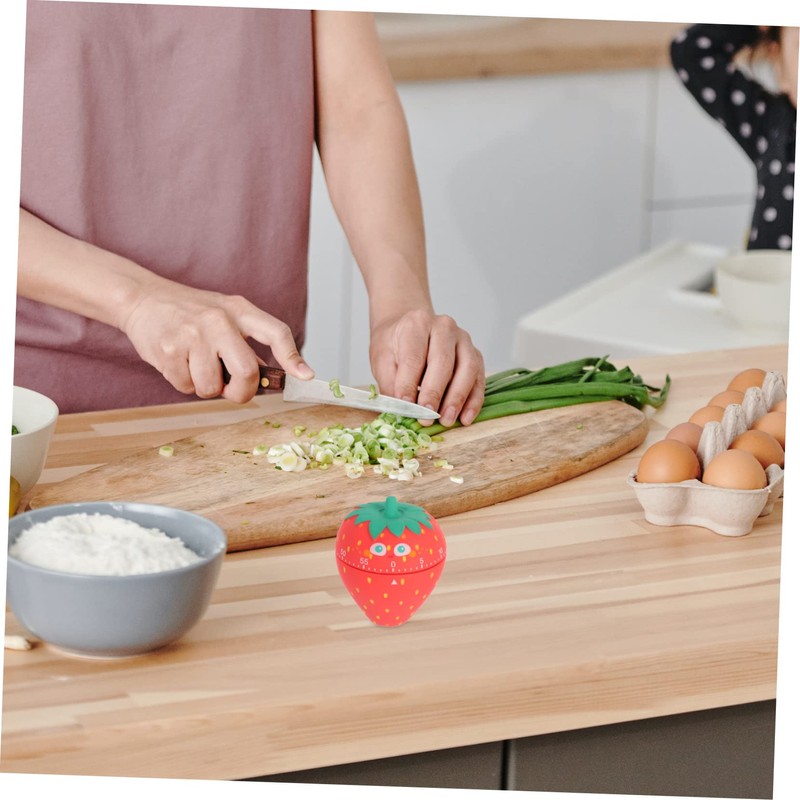 Mobestech Manual Strawberry Kitchen Timer Cute Mechanical Countdown Timer for