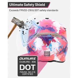 Oumurs DOT Youth Dirt Bike Helmet with Goggles & Gloves for 8-18 Years Old, Kid ATV Helmets for Youth Boys Girls, Four Wheeler Helmet Motocross BMX MX ATV UTV Offroad Street Go Kart Riding Dirt Bike