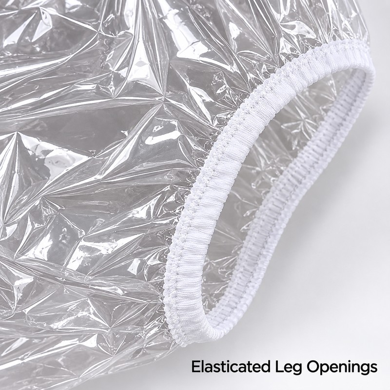 Reusable Waterproof TPU Adult Diaper Cover Pants, Clear/Frosted, S–XXL