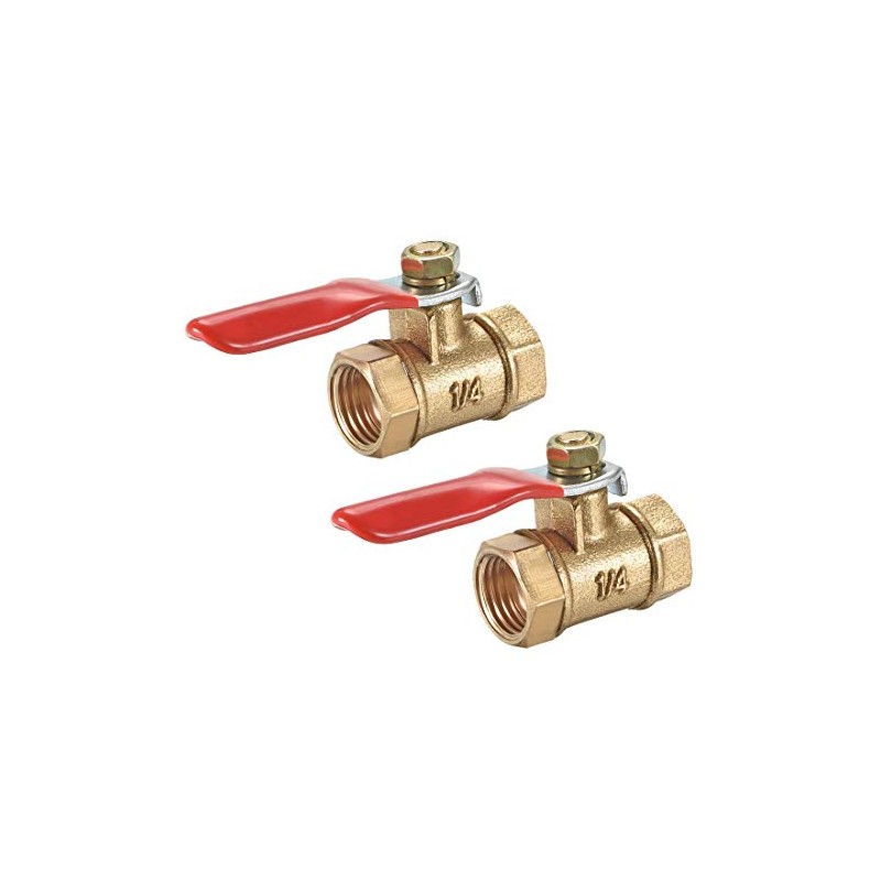 sourcing map Brass Air Ball Valve Shut-Off Switch 1/4 Inch