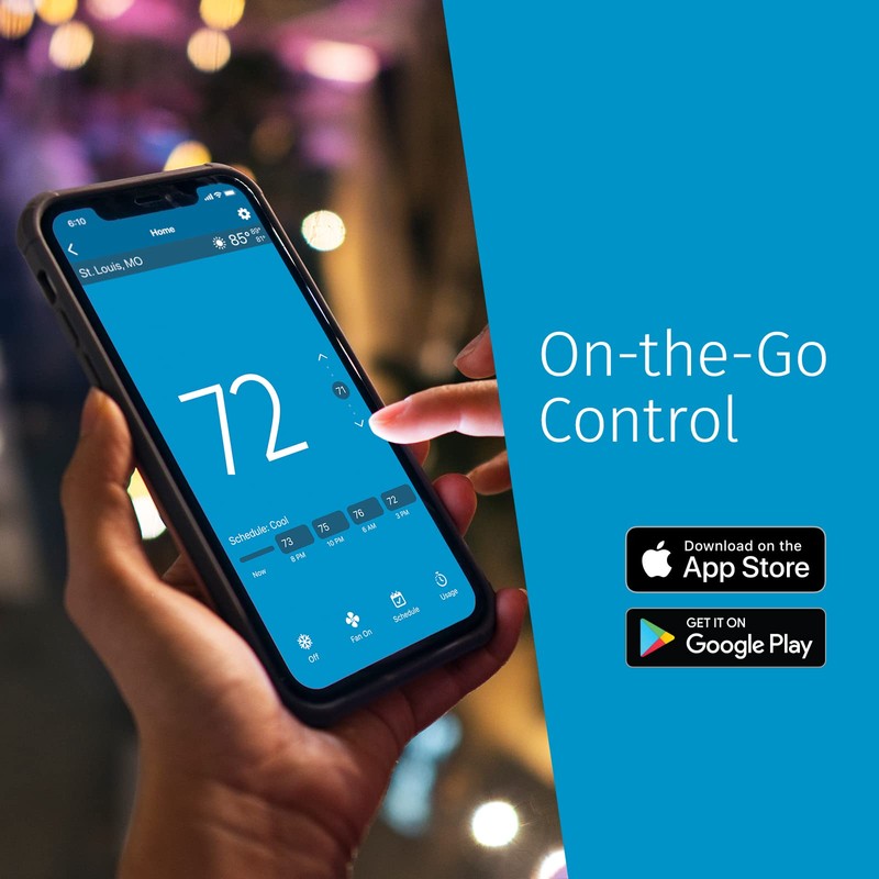 Sensi Lite Smart Thermostat, Data Privacy, Programmable, Wi-Fi, Easy DIY,