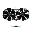 6 Blades Heat Powered Stove Fan Dual Head Fireplace Fan