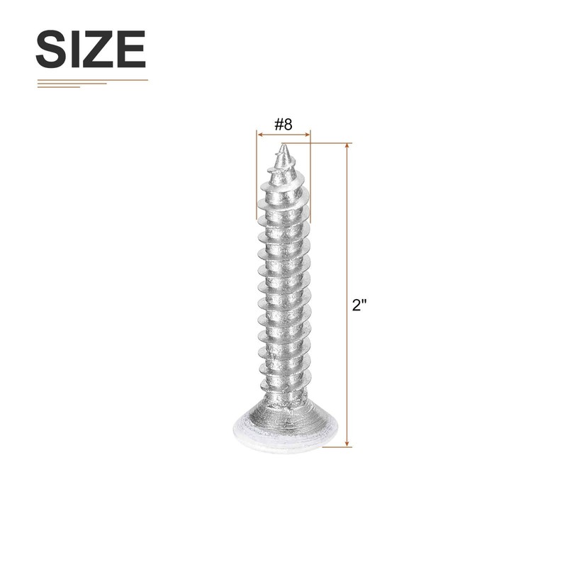 DTGN 100Pcs #8x1 Flat Head Wood Screws, 304 Stainless Steel